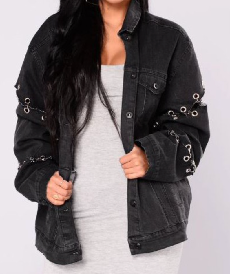 Hoop Link Black Denim Jacket