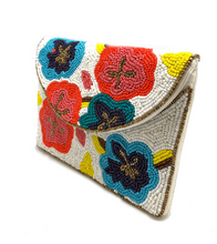 Load image into Gallery viewer, Floral Beaded Clutch