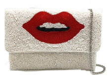 Load image into Gallery viewer, Red Lips Beaded Clutch