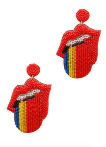 Red Kiss Beaded Earrings