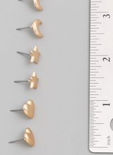 Load image into Gallery viewer, Heart, Moon, Star Stud Earring Set