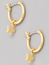 Load image into Gallery viewer, Mini Star Hoop Earrings
