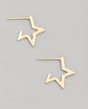 Load image into Gallery viewer, Mini Open Star Earrings