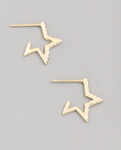 Mini Open Star Earrings