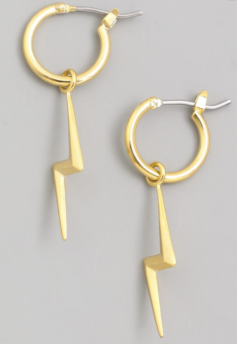 Mini Lightning Drop Hoop Earrings