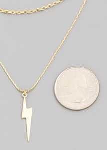 Layered Lightning Charm Necklace