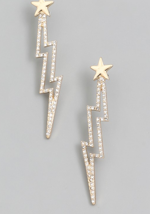 Dazzle Lightning Bolt Earrings